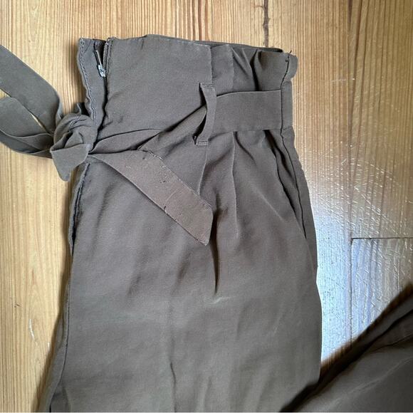 H&M brown high waist tie belt trouser pant SIZE 2 - Picture 5 of 6